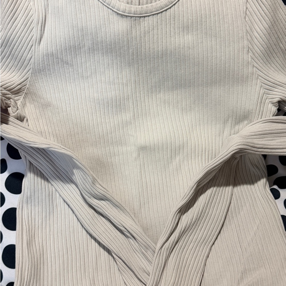 AGOLDE Ribbed Long Sleeve Crewneck Top